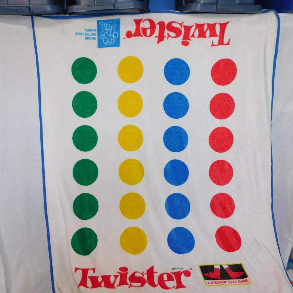 Hasbro Twister Board Game Soft plush Fleece Throw Blanket 50" x 60"